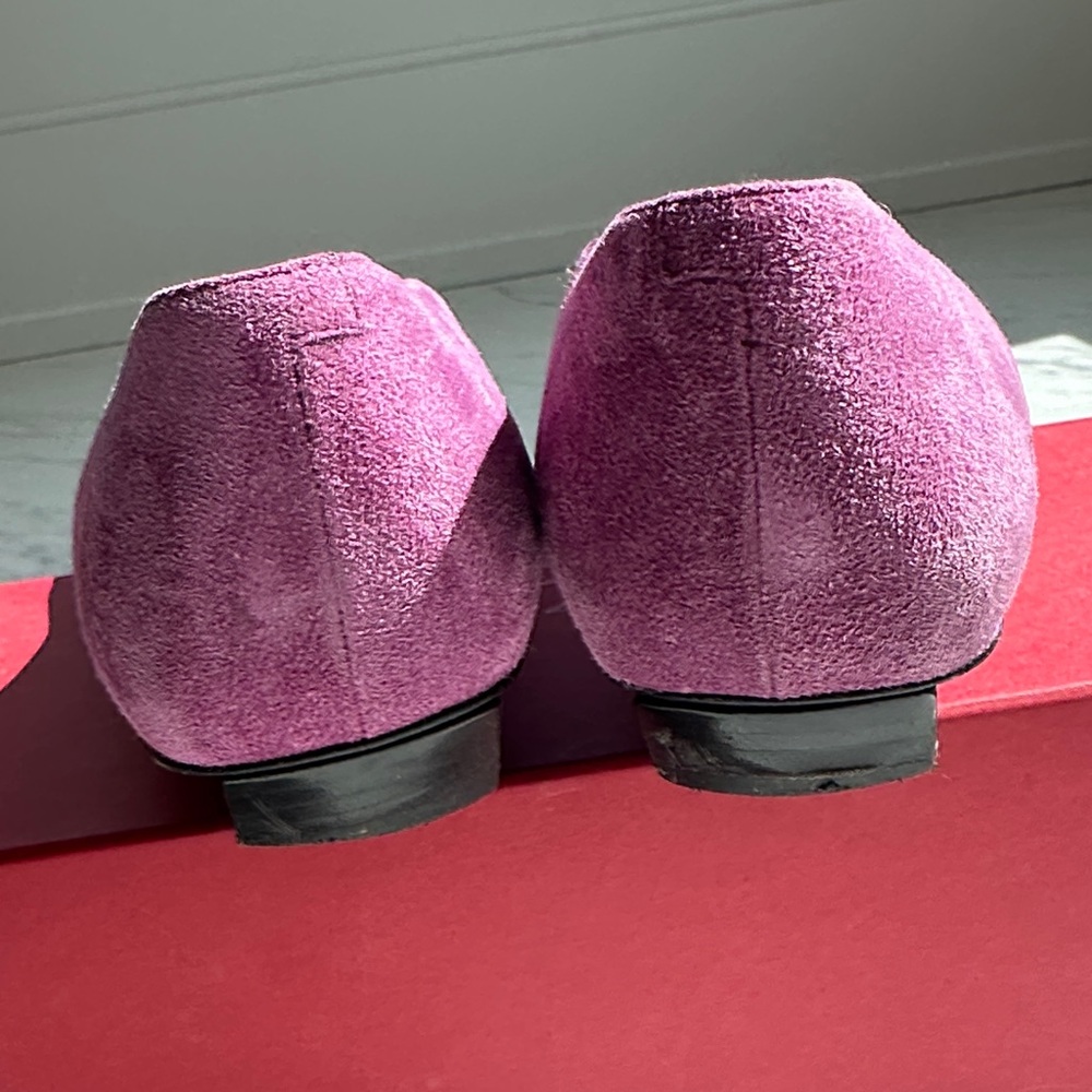 Roger Vivier rare pink suede Flats with Silver Buckle - Picture 5 of 16
